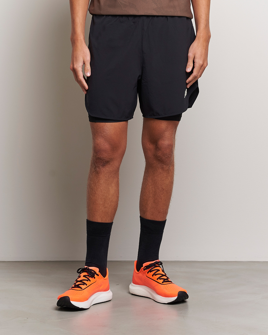 Heren | Korte broek | New Balance | Running Q Speed 2 in 1 Shorts Black