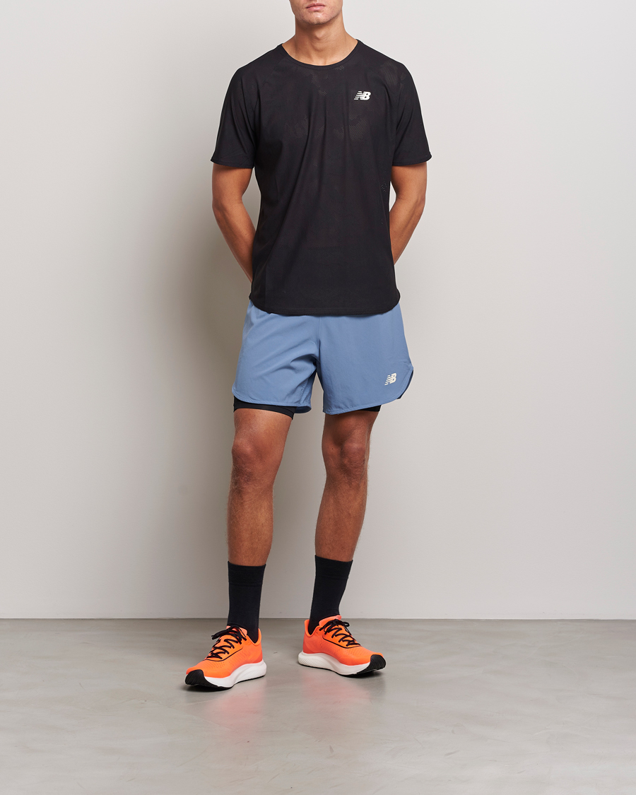 Heren | Korte broek | New Balance | Running Q Speed 2 in 1 Shorts Mercury Blue