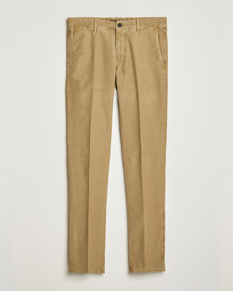 Heren | Broeken | Incotex | Slim Fit Garment Dyed Slacks Khaki