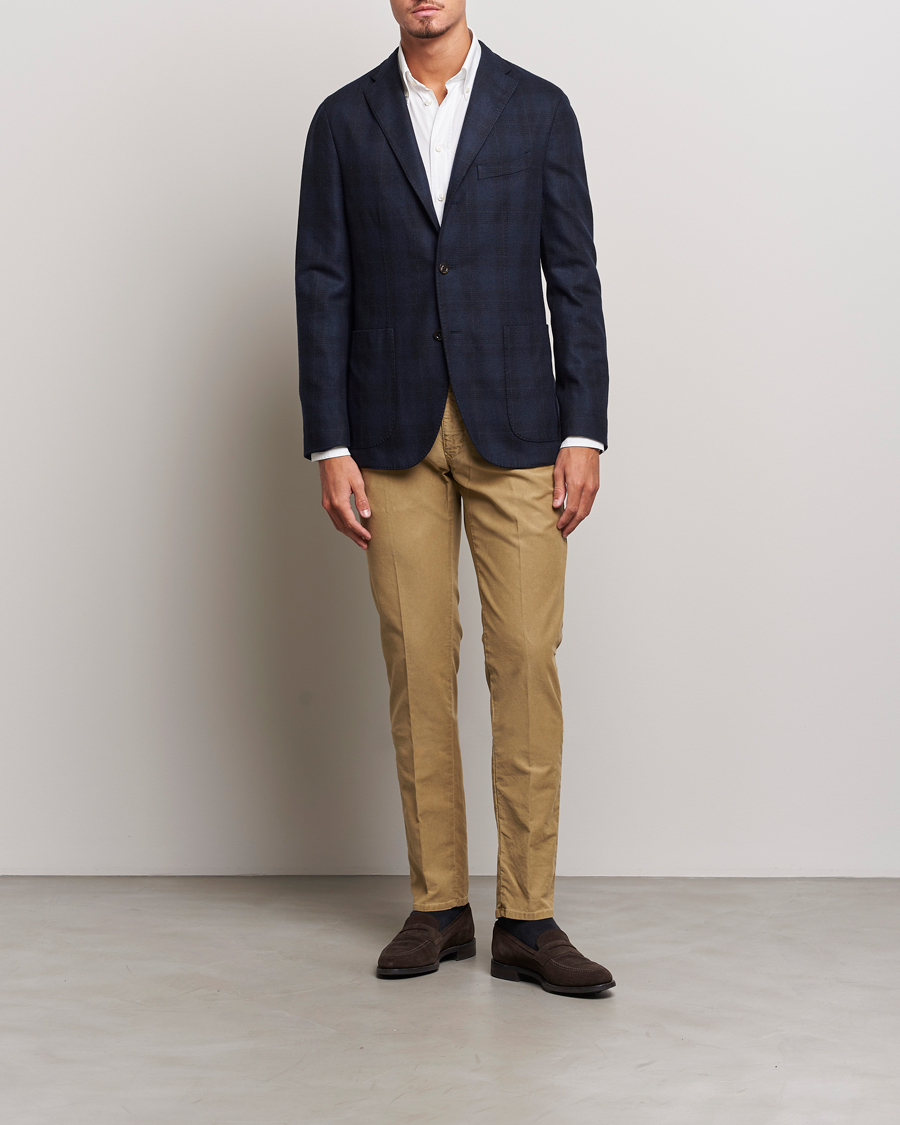 Heren | Broeken | Incotex | Slim Fit Garment Dyed Slacks Khaki