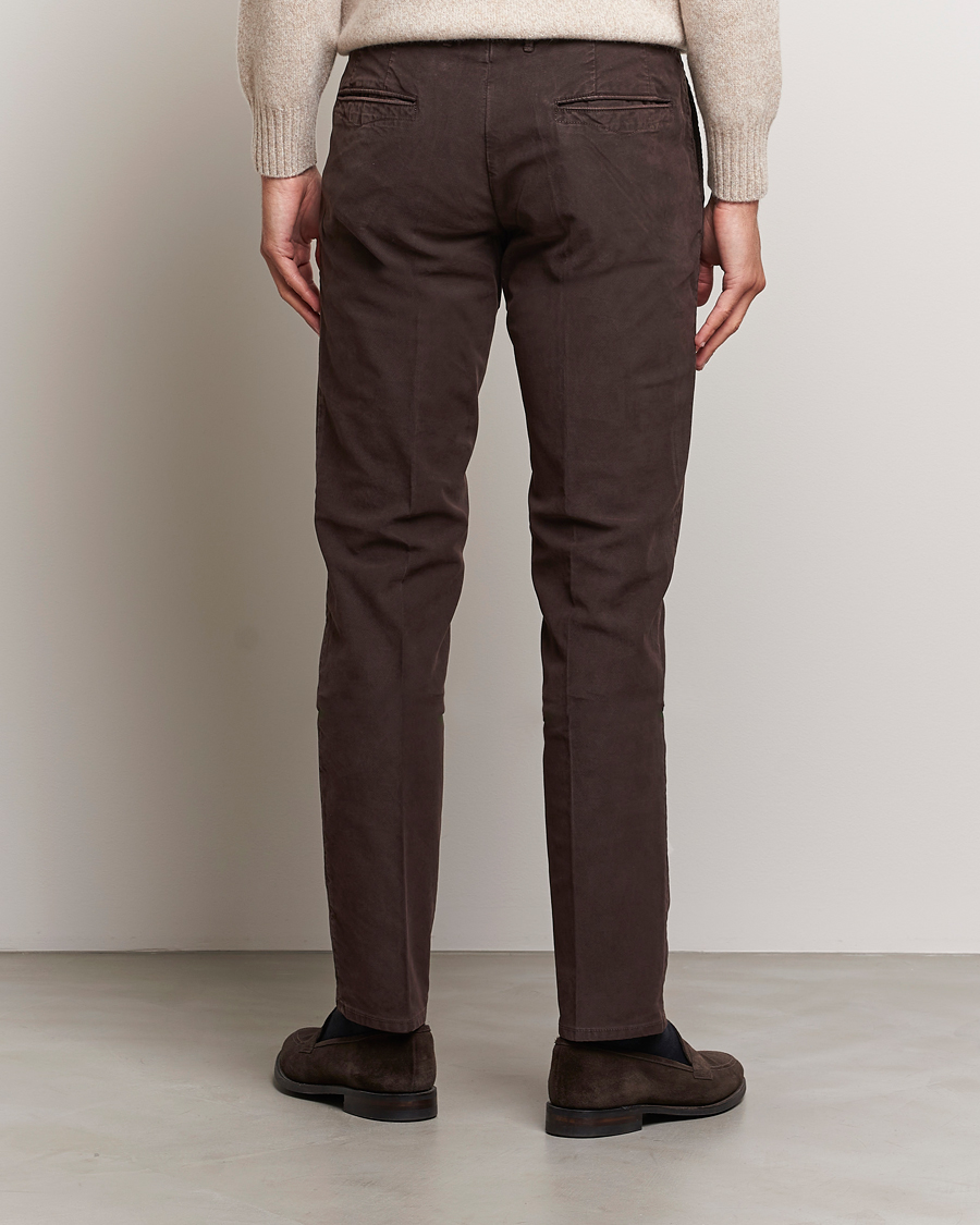 Heren | Broeken | Incotex | Slim Fit Garment Dyed Slacks Dark Brown