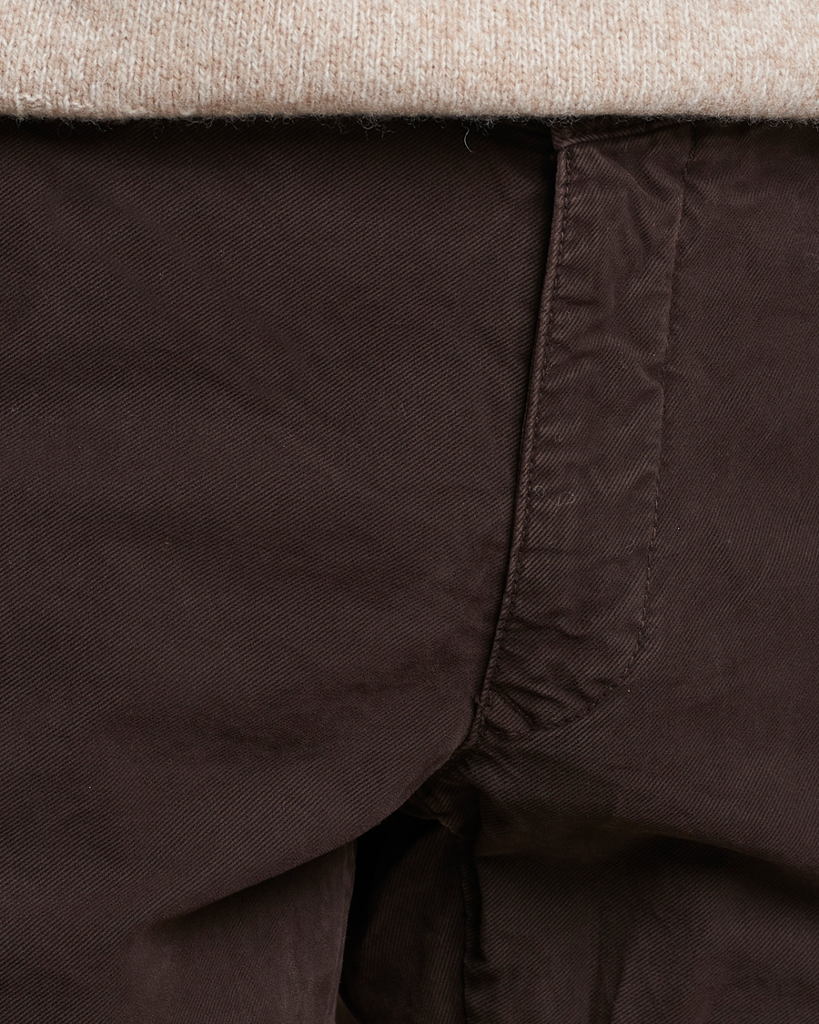 Heren | Broeken | Incotex | Slim Fit Garment Dyed Slacks Dark Brown