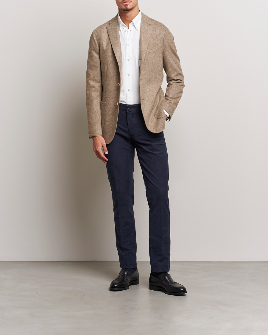 Heren | Broeken | Incotex | Slim Fit Garment Dyed Slacks Navy