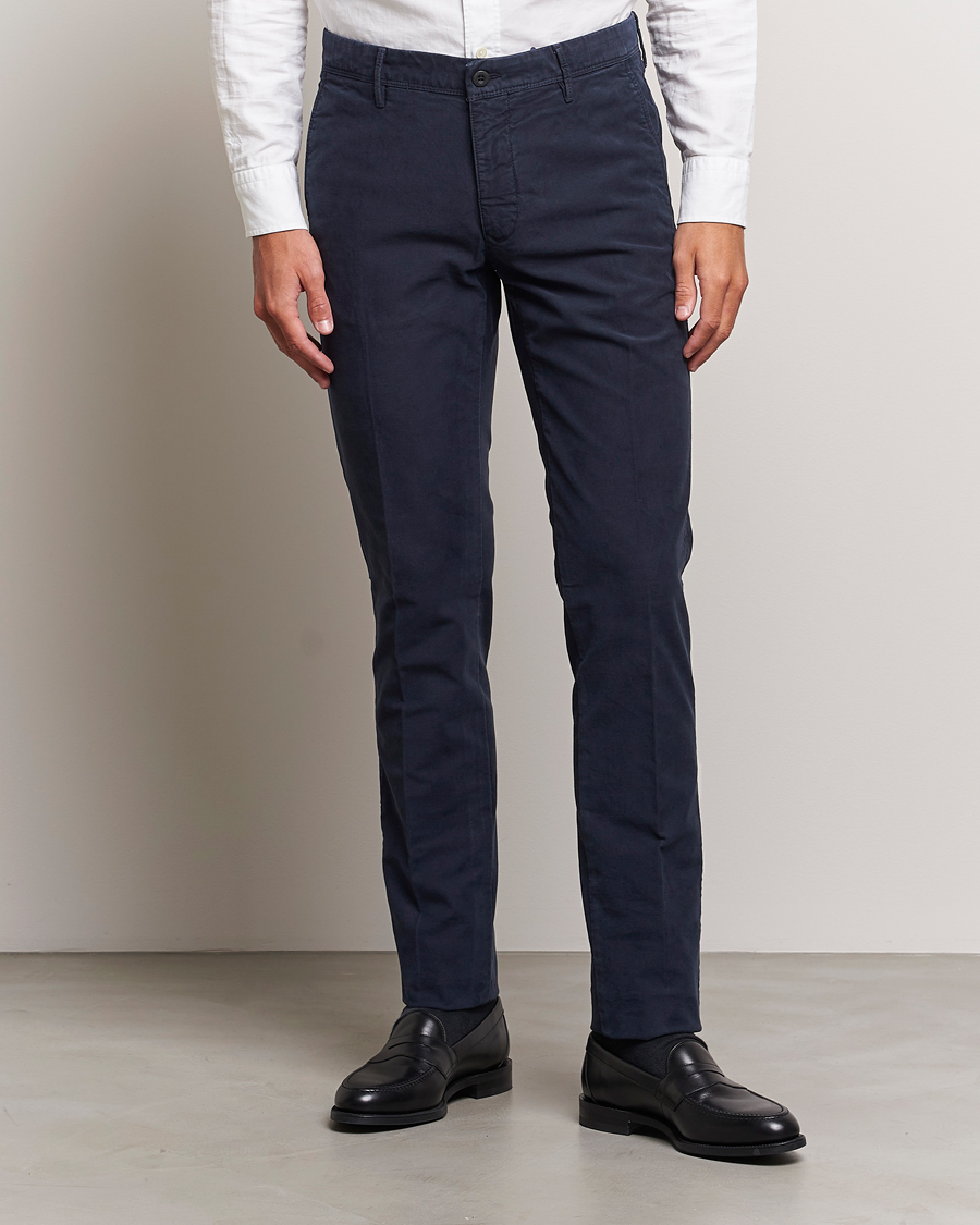 Heren | Broeken | Incotex | Slim Fit Garment Dyed Slacks Navy