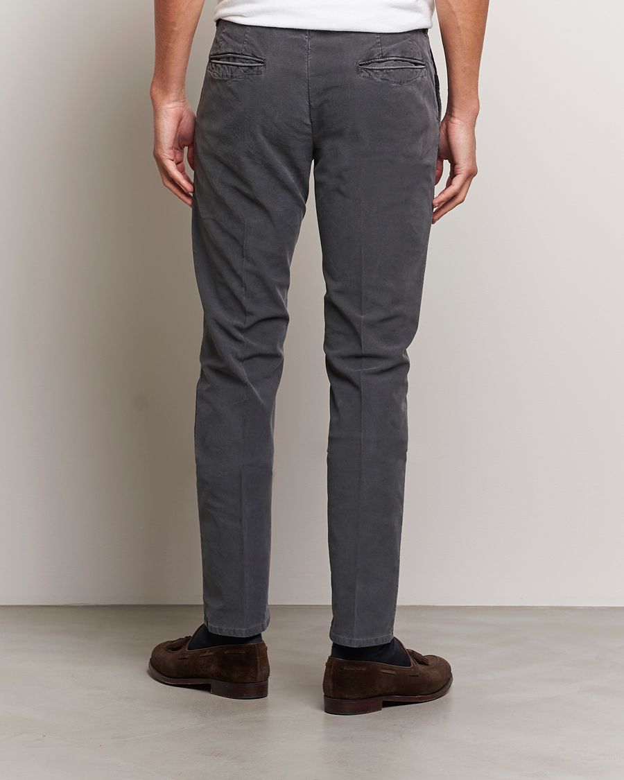 Heren | Broeken | Incotex | Slim Fit Garment Dyed Slacks Dark Grey