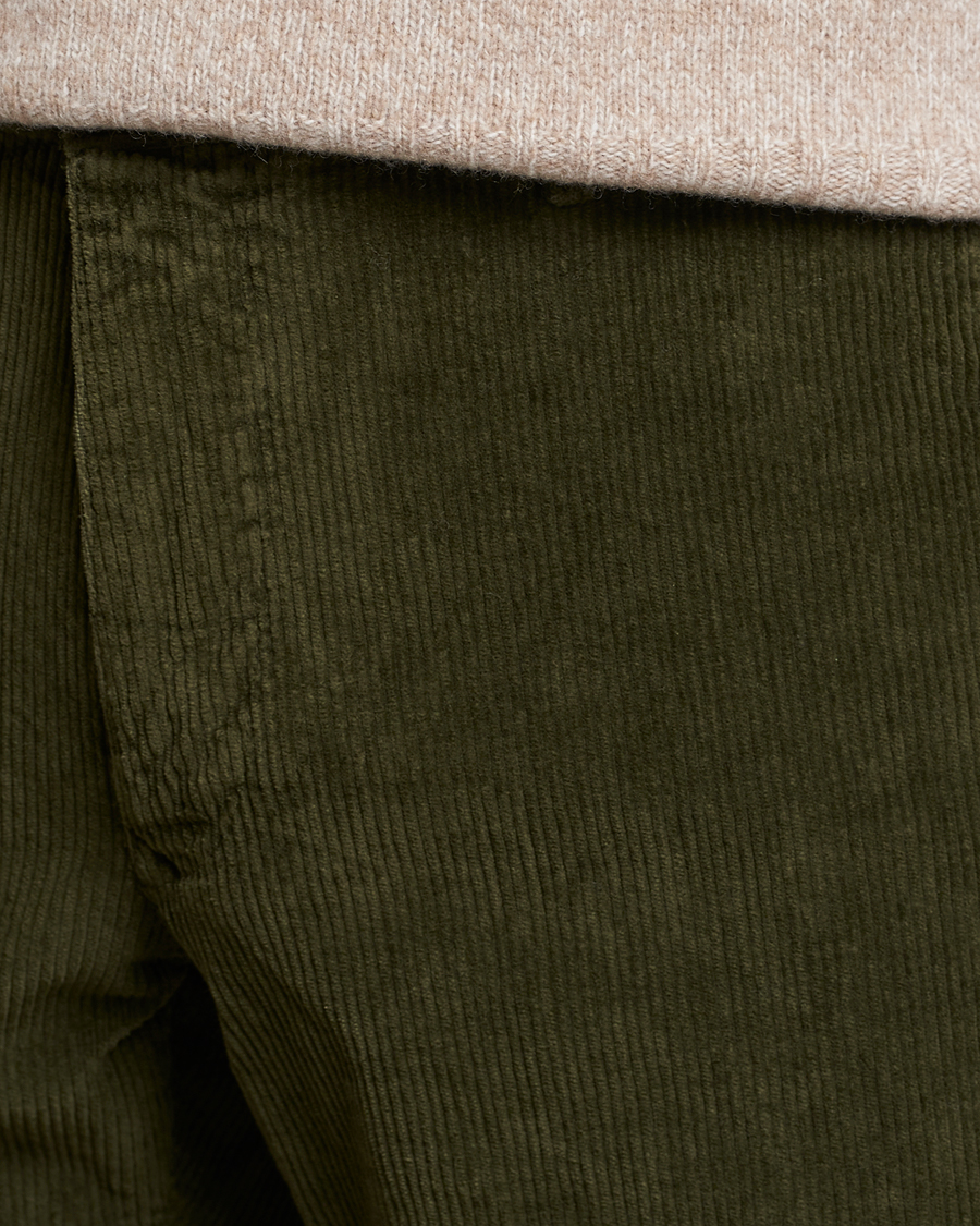 Heren | Broeken | Incotex | Slim Fit Leisure Cord Slacks Forest Green