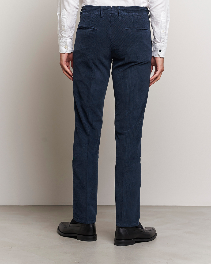 Heren | Broeken | Incotex | Slim Fit Leisure Cord Slacks Navy