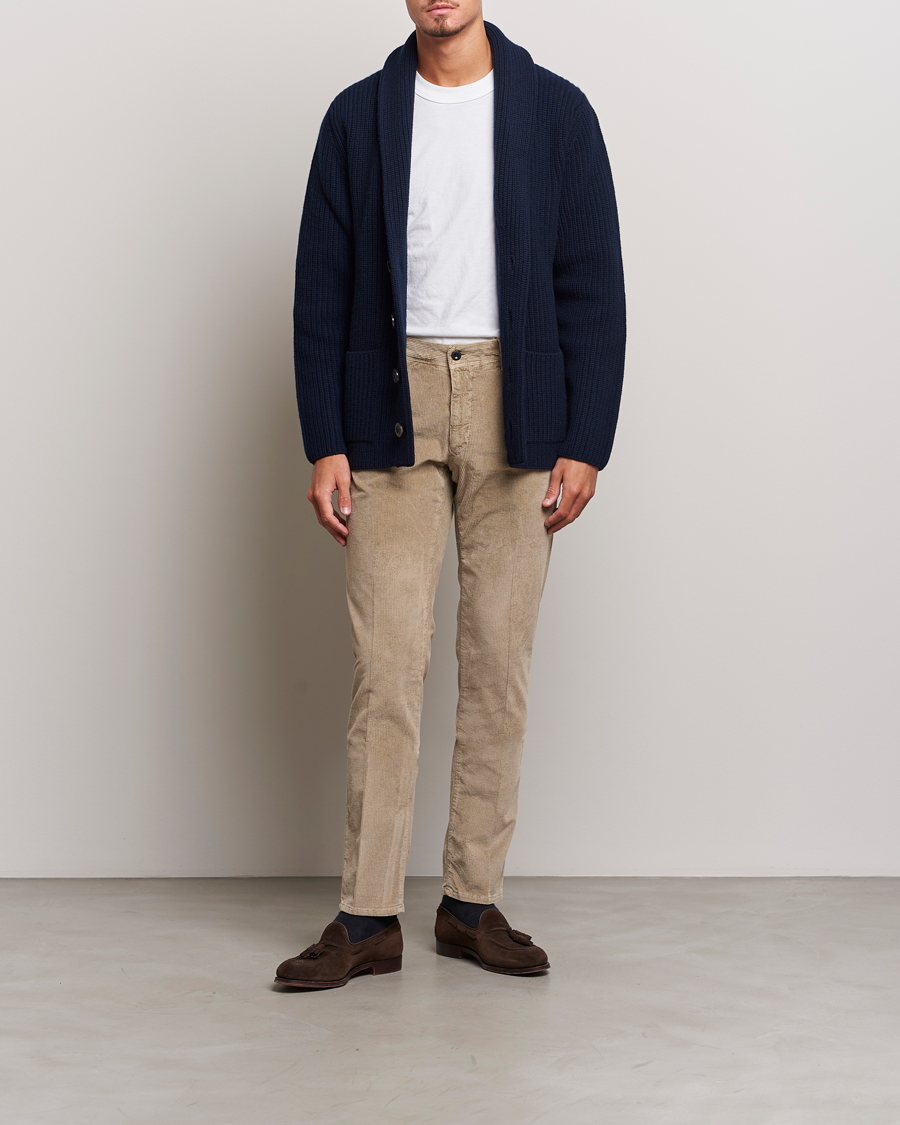 Heren | Broeken | Incotex | Slim Fit Leisure Cord Slacks Beige