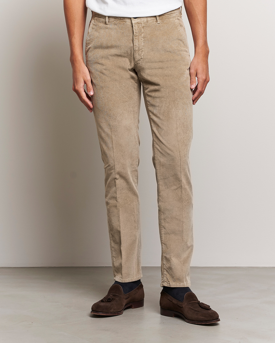 Heren | Broeken | Incotex | Slim Fit Leisure Cord Slacks Beige