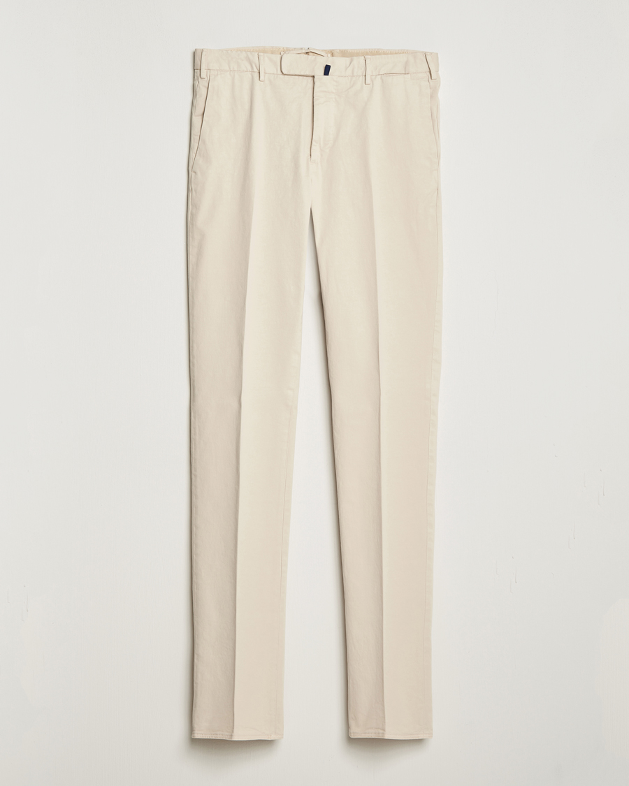Heren | Broeken | Incotex | Slim Fit Cotton Stretch Chinos Off White