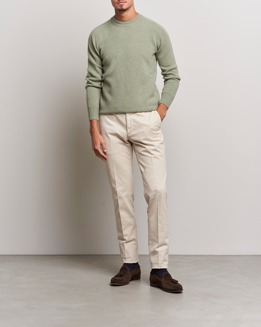 Heren | Broeken | Incotex | Slim Fit Cotton Stretch Chinos Off White