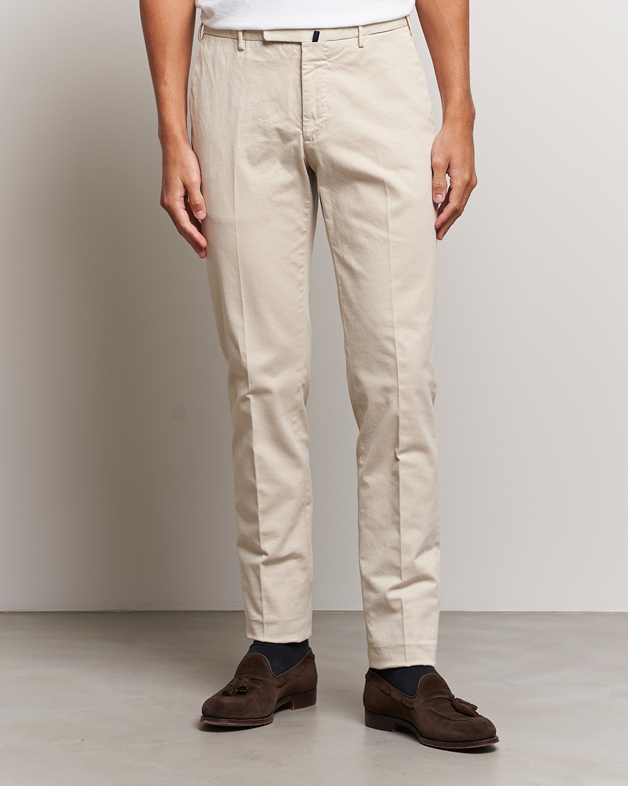 Heren | Broeken | Incotex | Slim Fit Cotton Stretch Chinos Off White