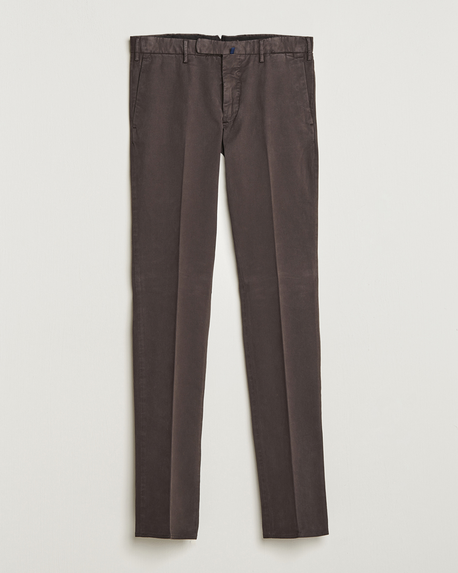 Heren | Broeken | Incotex | Slim Fit Cotton Stretch Chinos Dark Brown