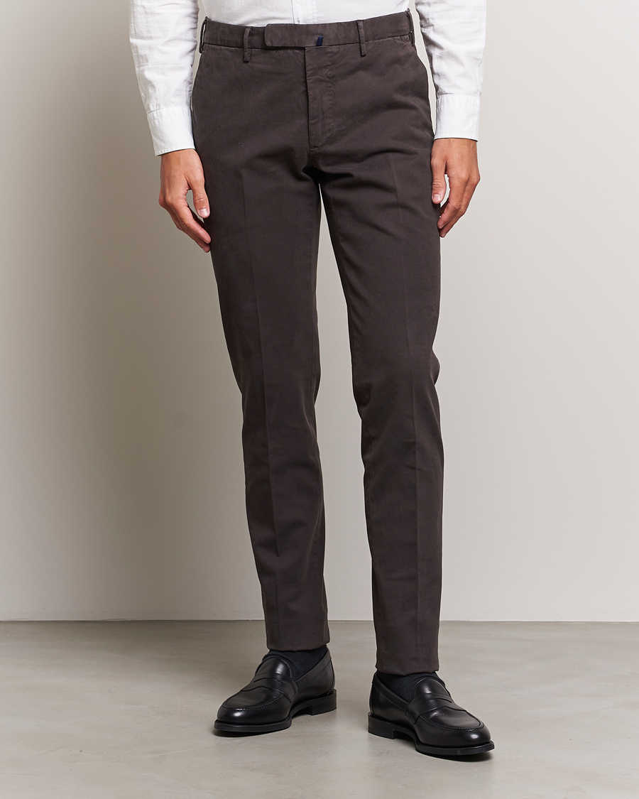 Heren | Broeken | Incotex | Slim Fit Cotton Stretch Chinos Dark Brown