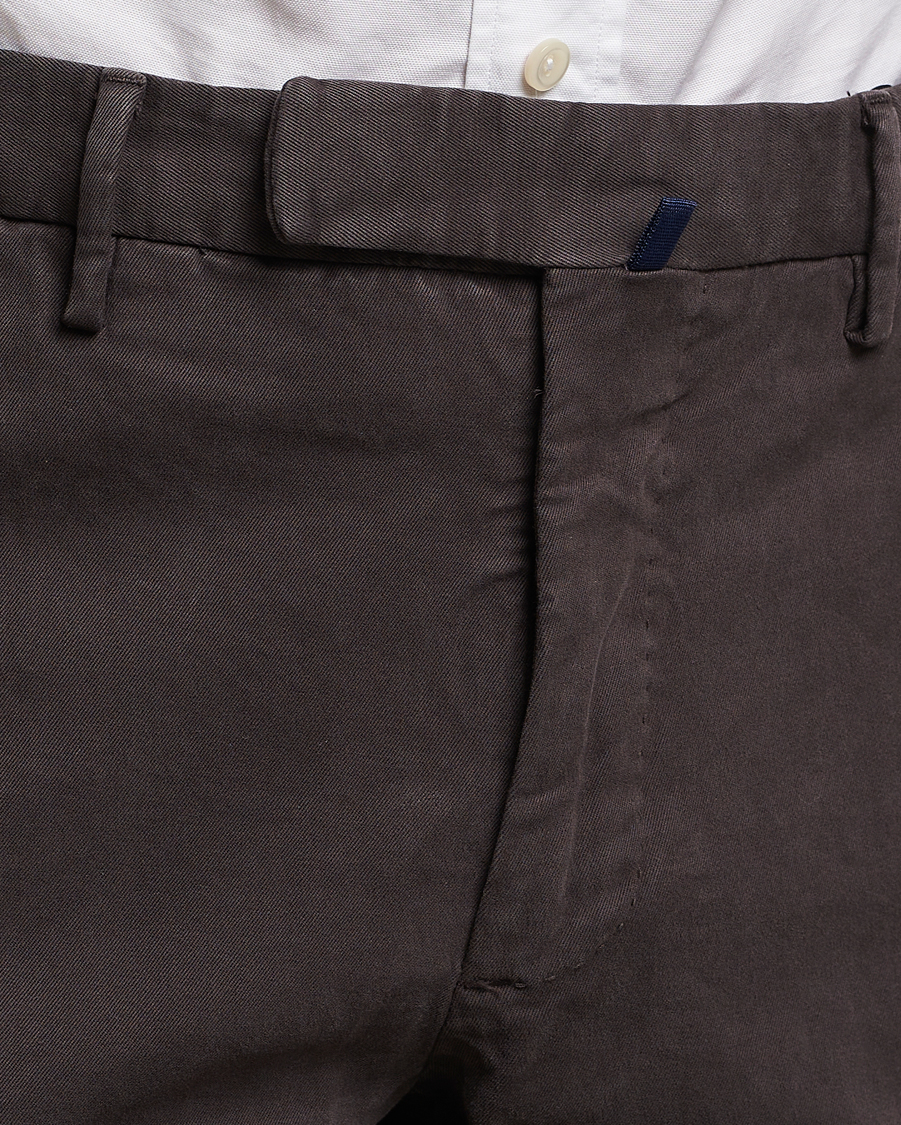 Heren | Broeken | Incotex | Slim Fit Cotton Stretch Chinos Dark Brown