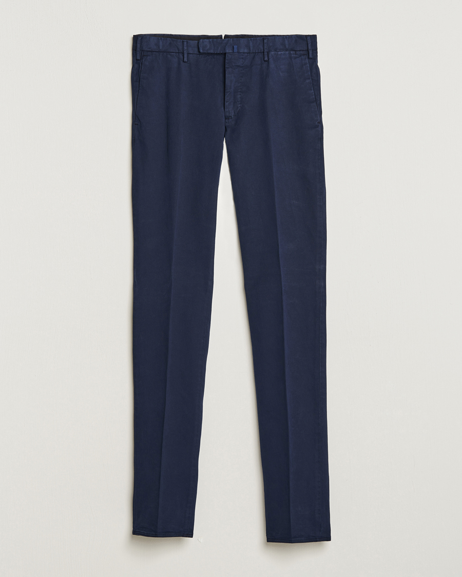 Heren | Broeken | Incotex | Slim Fit Cotton Stretch Chinos Navy