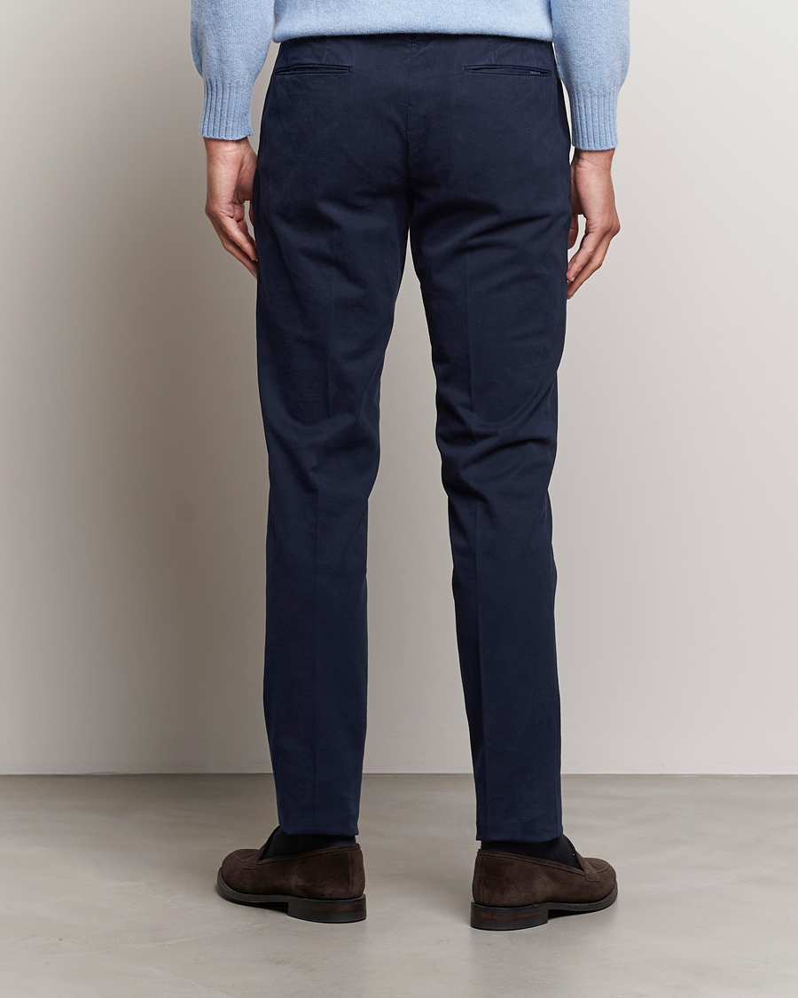 Heren | Broeken | Incotex | Slim Fit Cotton Stretch Chinos Navy