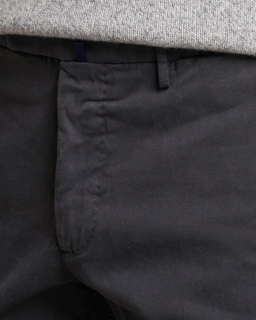 Heren | Broeken | Incotex | Slim Fit Cotton Stretch Chinos Dark Grey