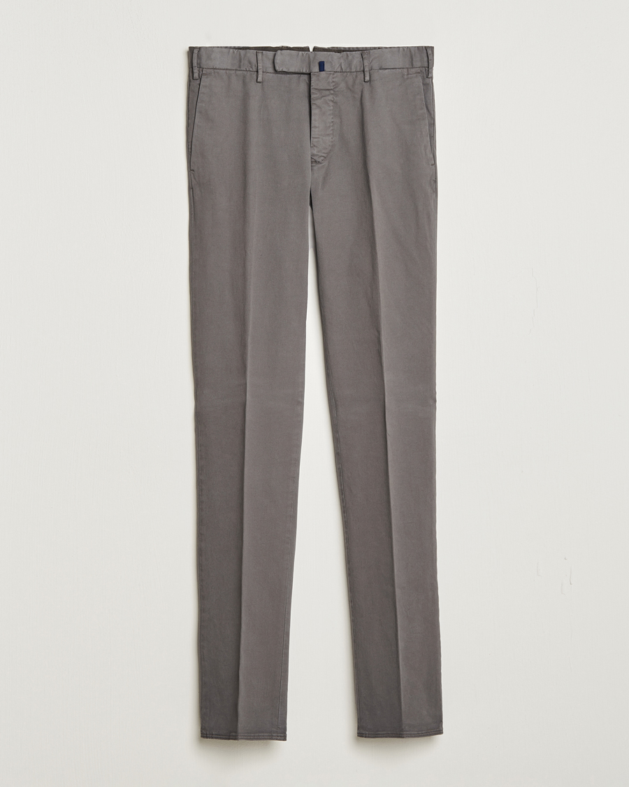 Heren | Broeken | Incotex | Slim Fit Cotton Stretch Chinos Light Grey