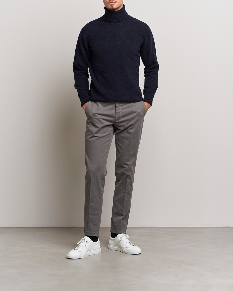 Heren | Broeken | Incotex | Slim Fit Cotton Stretch Chinos Light Grey