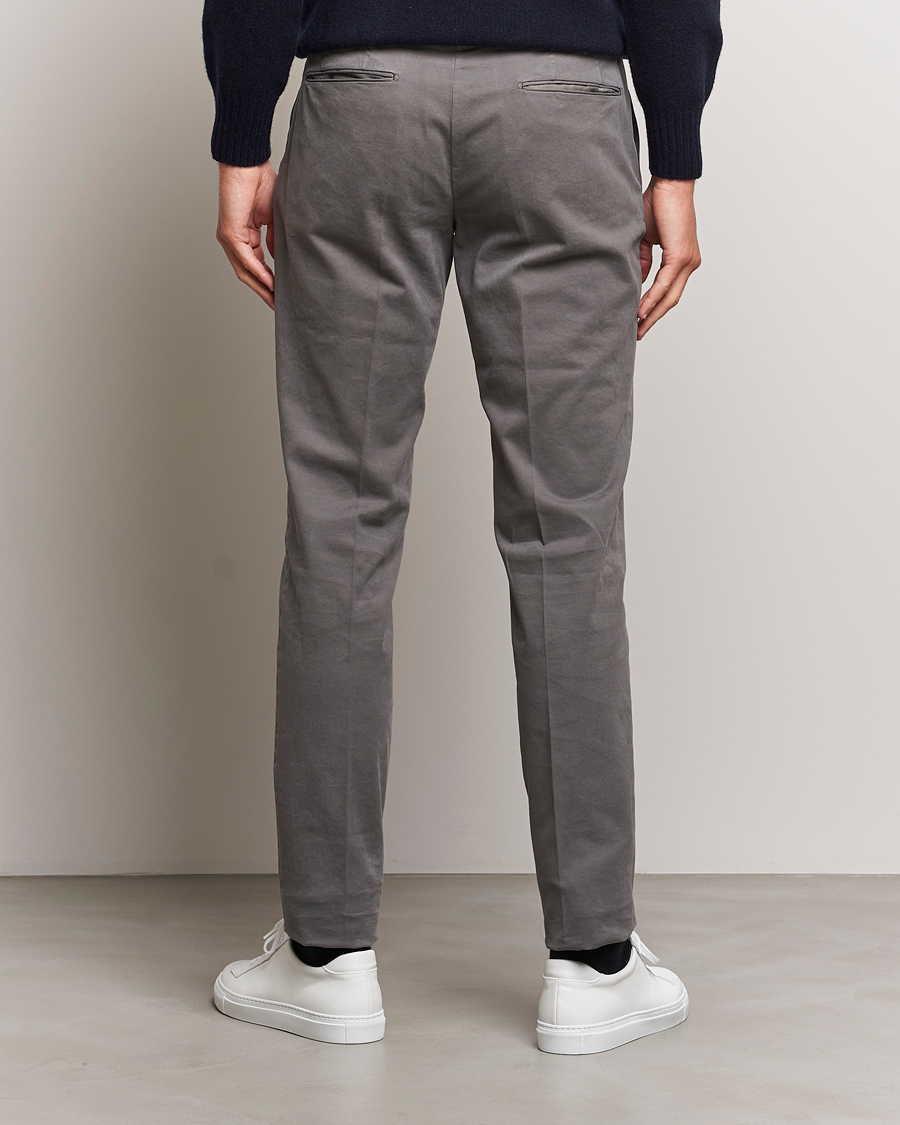 Heren | Broeken | Incotex | Slim Fit Cotton Stretch Chinos Light Grey