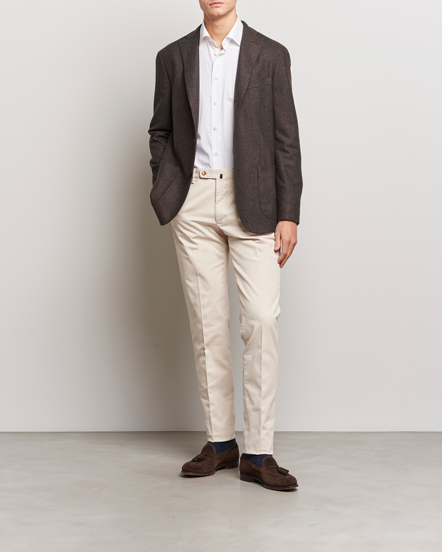 Heren | Broeken | Incotex | Regular Fit Cotton Chinos Off White