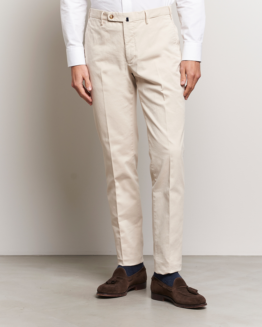 Heren | Broeken | Incotex | Regular Fit Cotton Chinos Off White