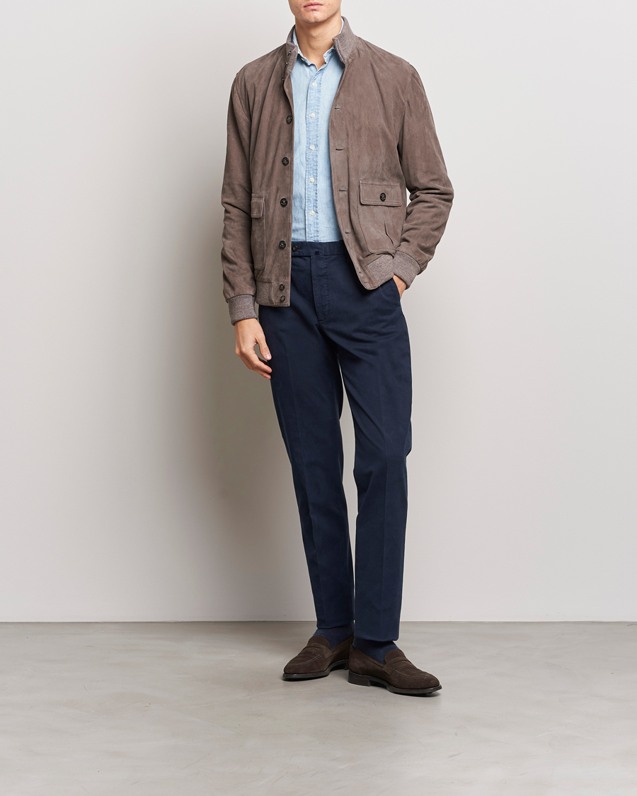 Heren | Broeken | Incotex | Regular Fit Cotton Chinos Navy