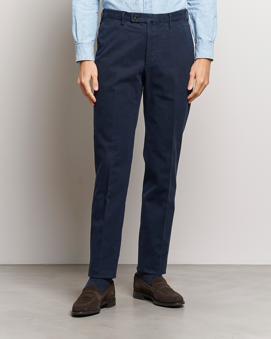 Heren | Broeken | Incotex | Regular Fit Cotton Chinos Navy