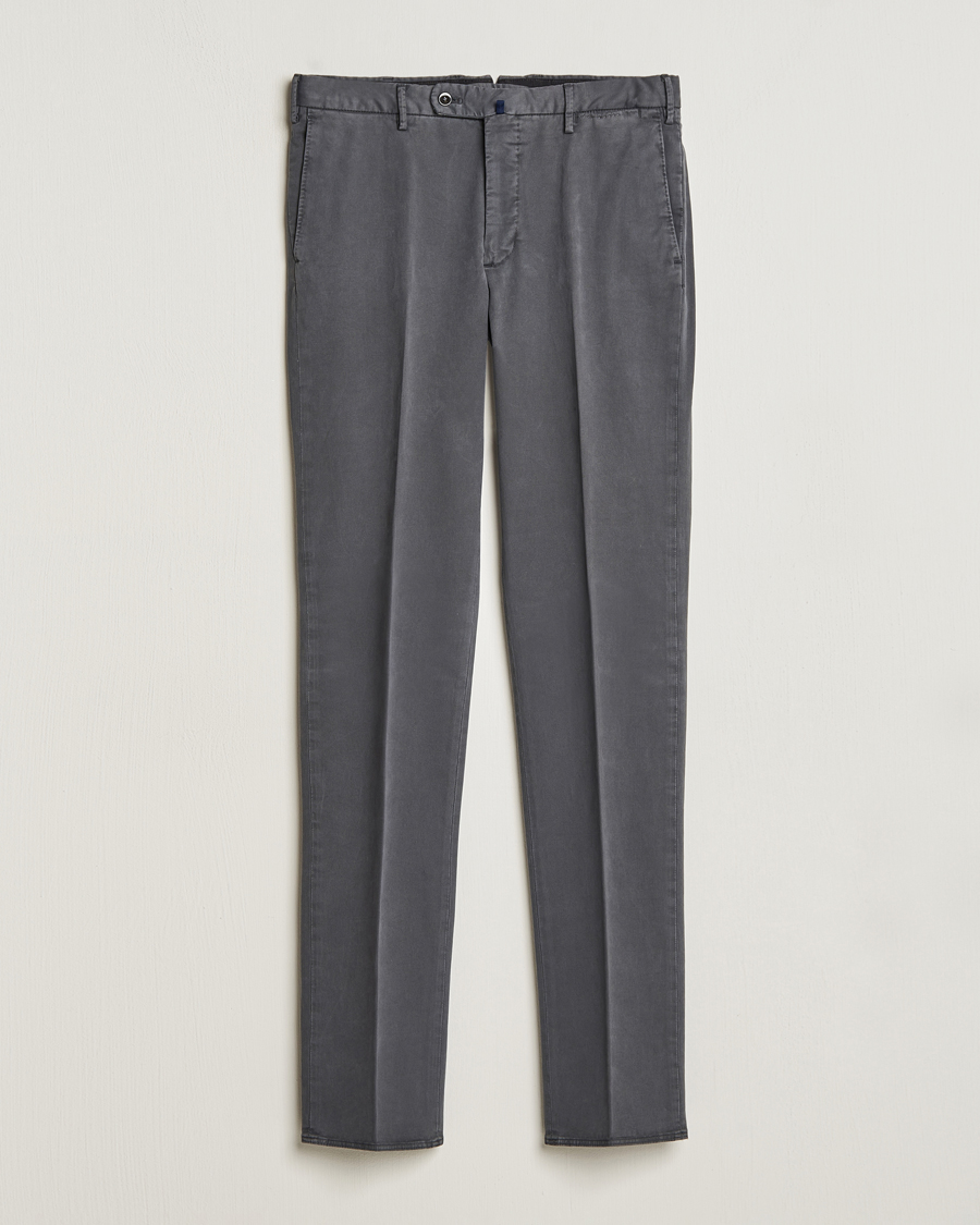 Heren | Broeken | Incotex | Regular Fit Cotton Chinos Dark Grey