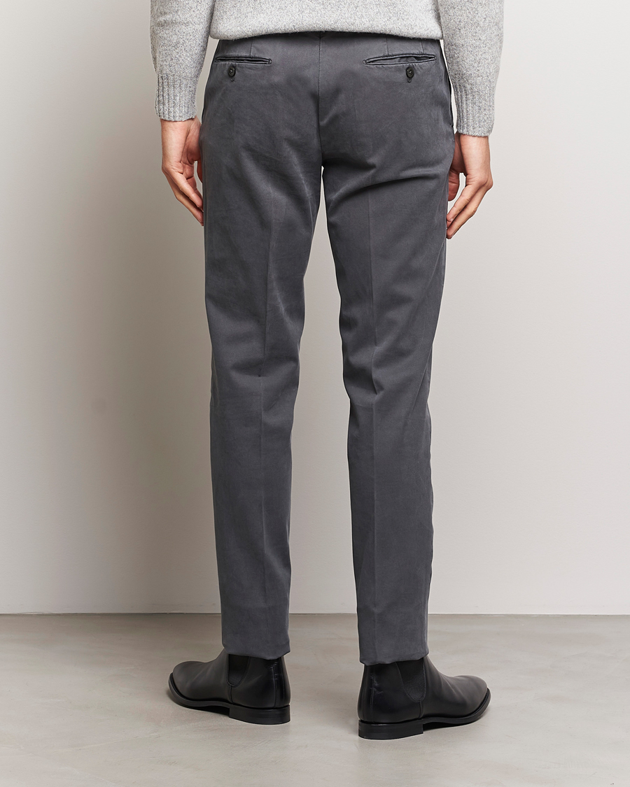 Heren | Broeken | Incotex | Regular Fit Cotton Chinos Dark Grey