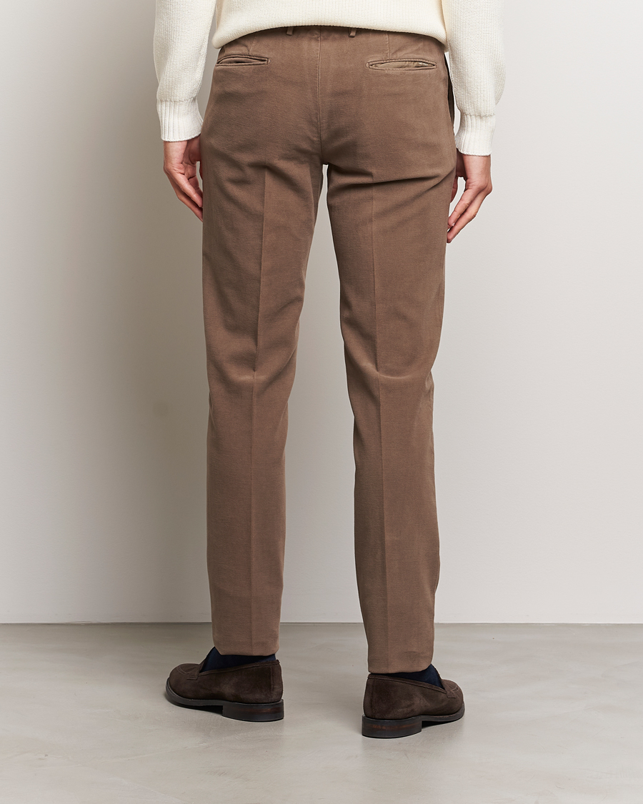 Heren | Broeken | Incotex | Slim Fit Luxury Moleskine Trousers Taupe