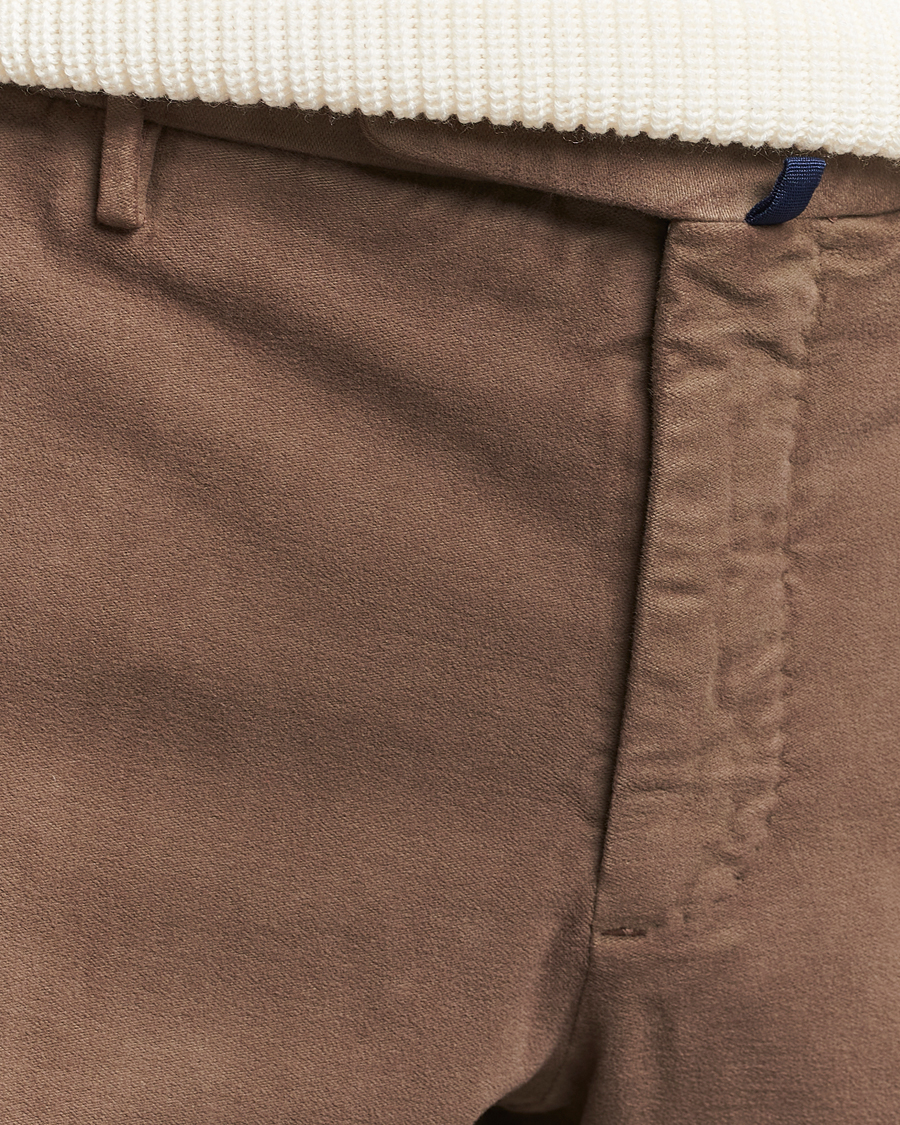 Heren | Broeken | Incotex | Slim Fit Luxury Moleskine Trousers Taupe