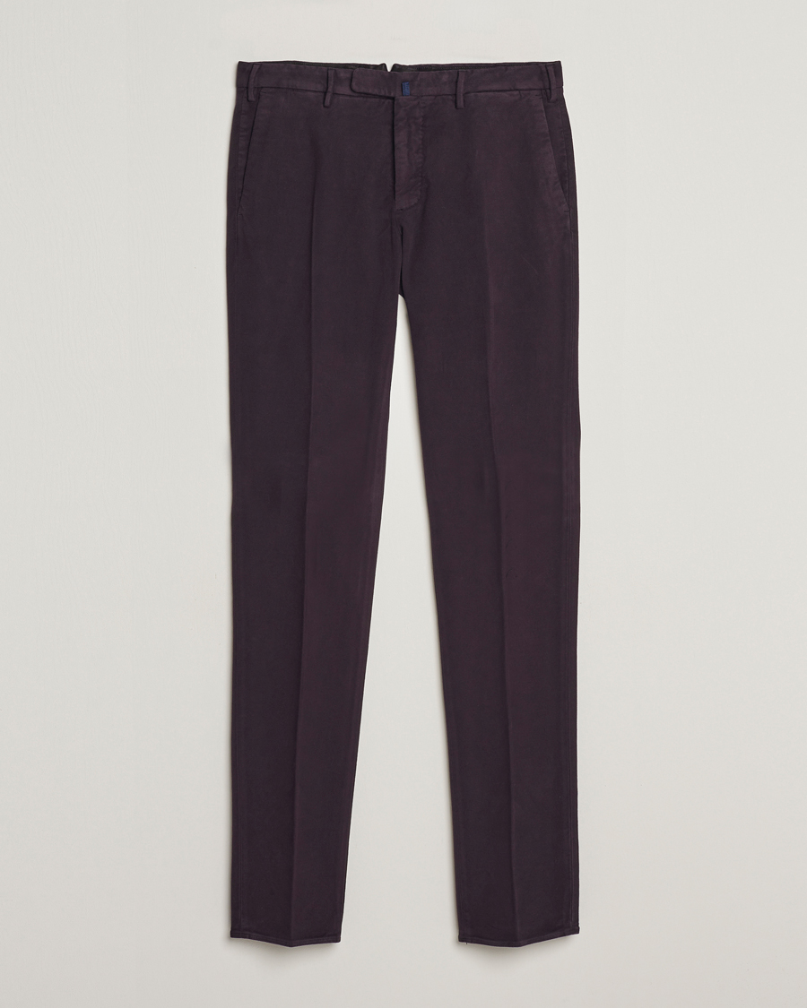 Heren | Broeken | Incotex | Slim Fit Luxury Moleskine Trousers Burgundy