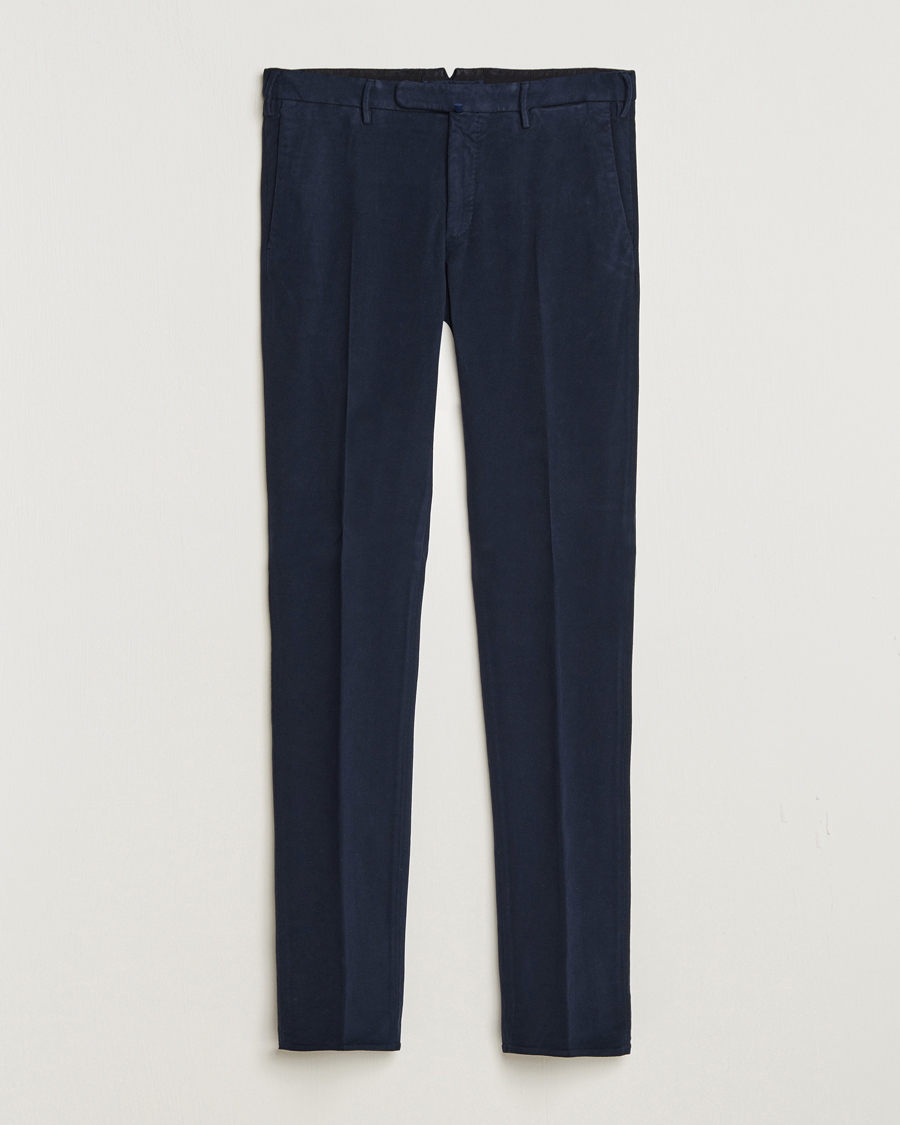 Heren | Broeken | Incotex | Slim Fit Luxury Moleskine Trousers Navy