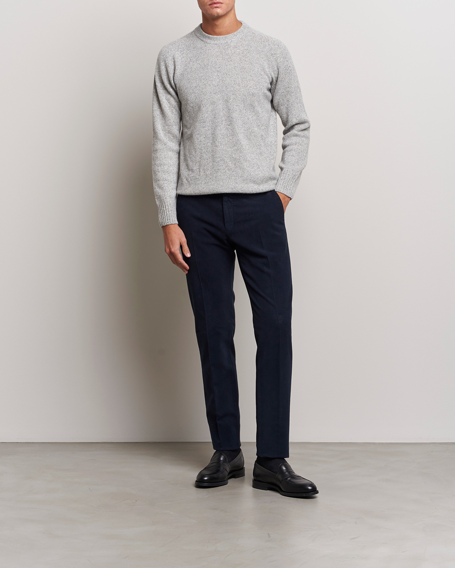 Heren | Broeken | Incotex | Slim Fit Luxury Moleskine Trousers Navy