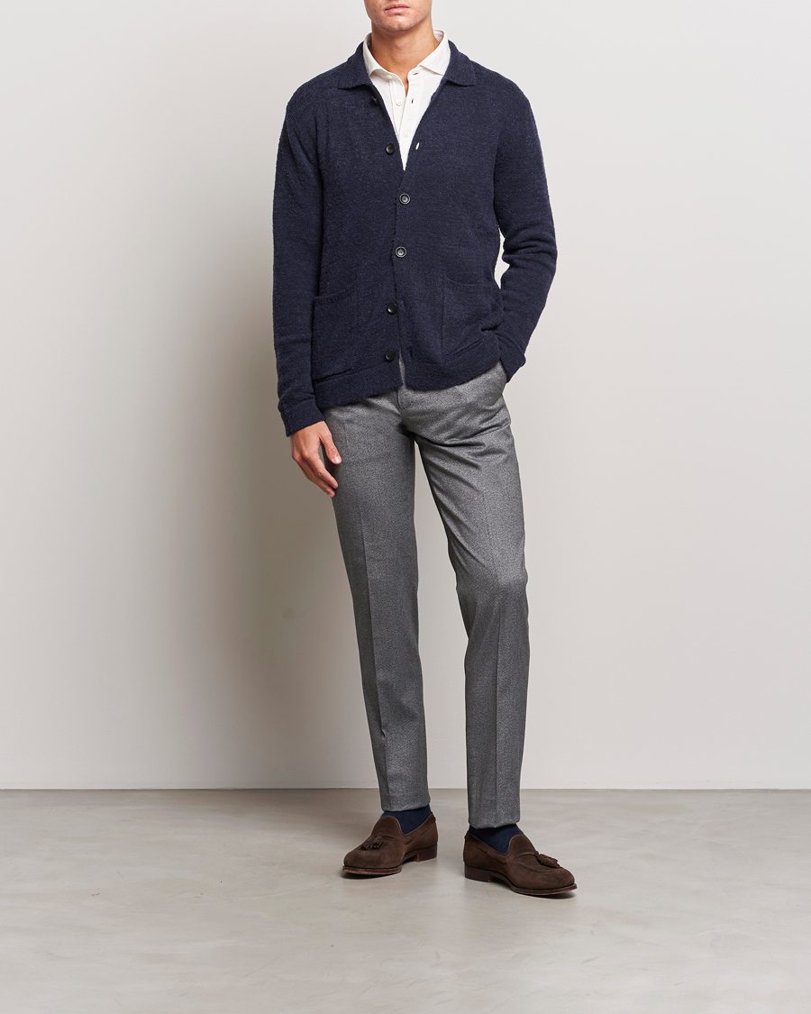 Heren | Broeken | Incotex | Slim Fit Cotton Trousers Grey Melange