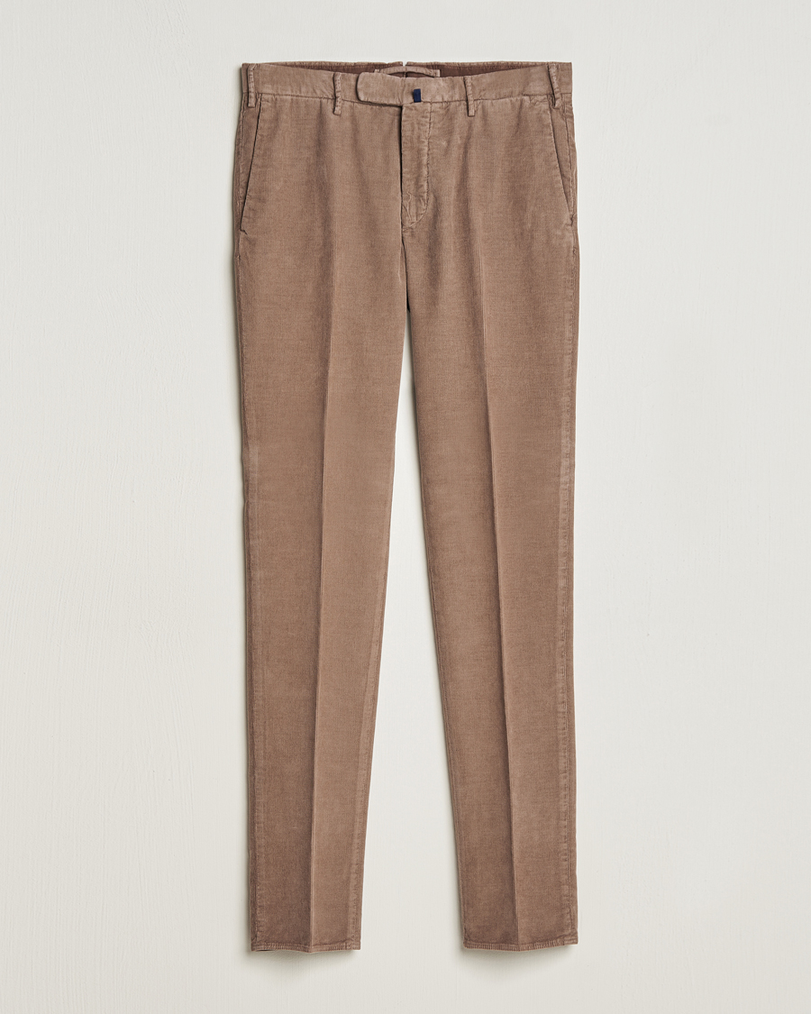 Heren | Broeken | Incotex | Slim Fit Soft Corduroy Trousers Taupe