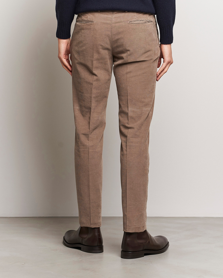 Heren | Broeken | Incotex | Slim Fit Soft Corduroy Trousers Taupe