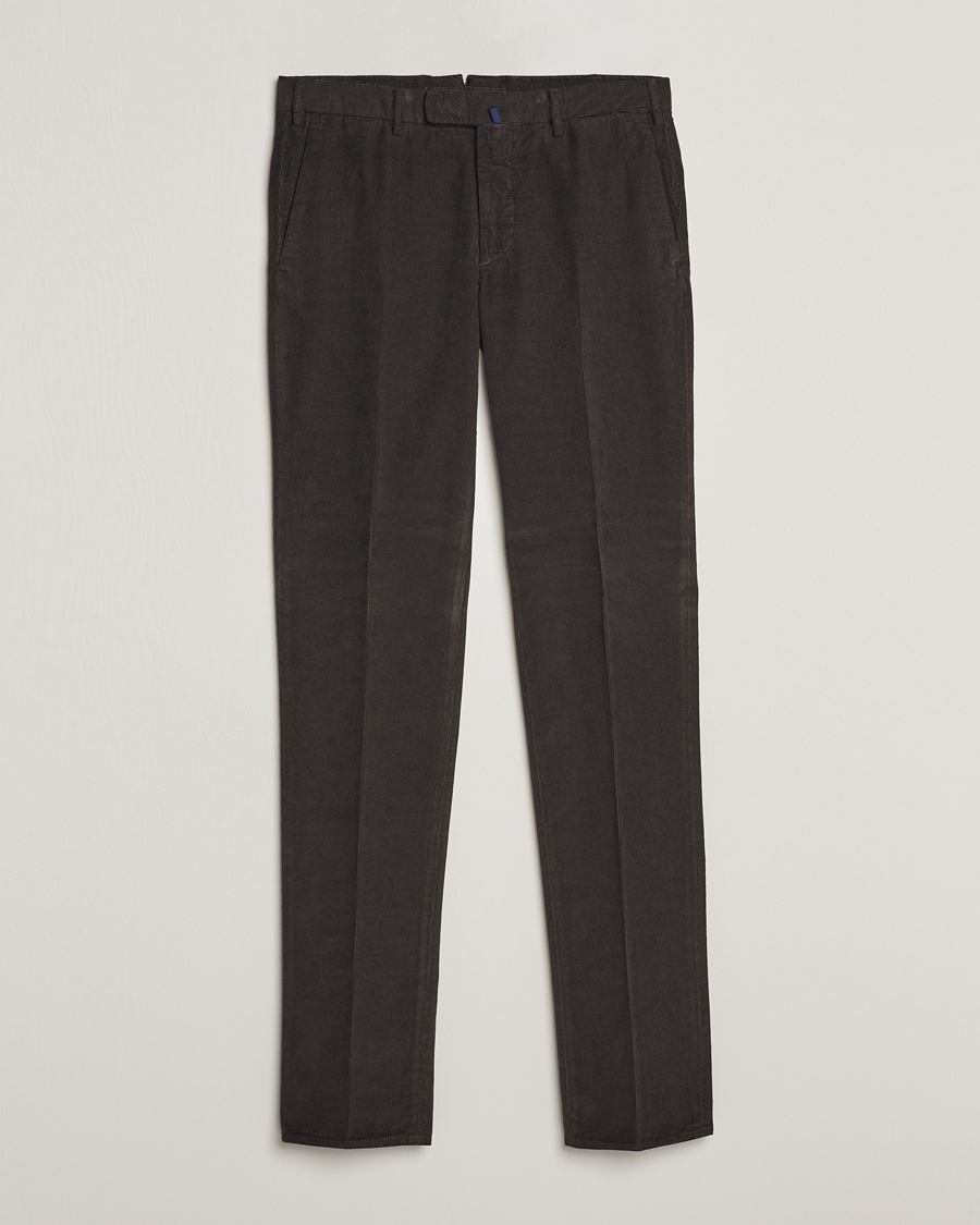 Heren | Broeken | Incotex | Slim Fit Soft Corduroy Trousers Dark Brown