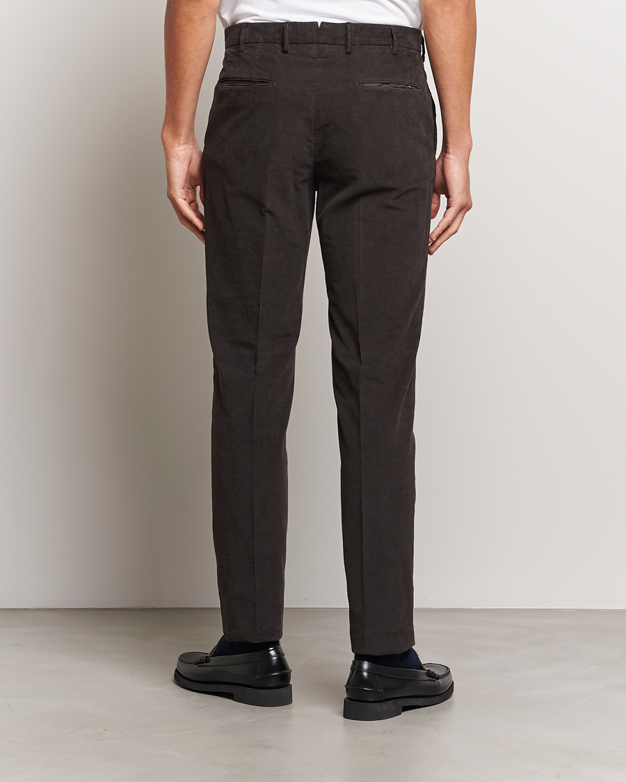 Heren | Broeken | Incotex | Slim Fit Soft Corduroy Trousers Dark Brown