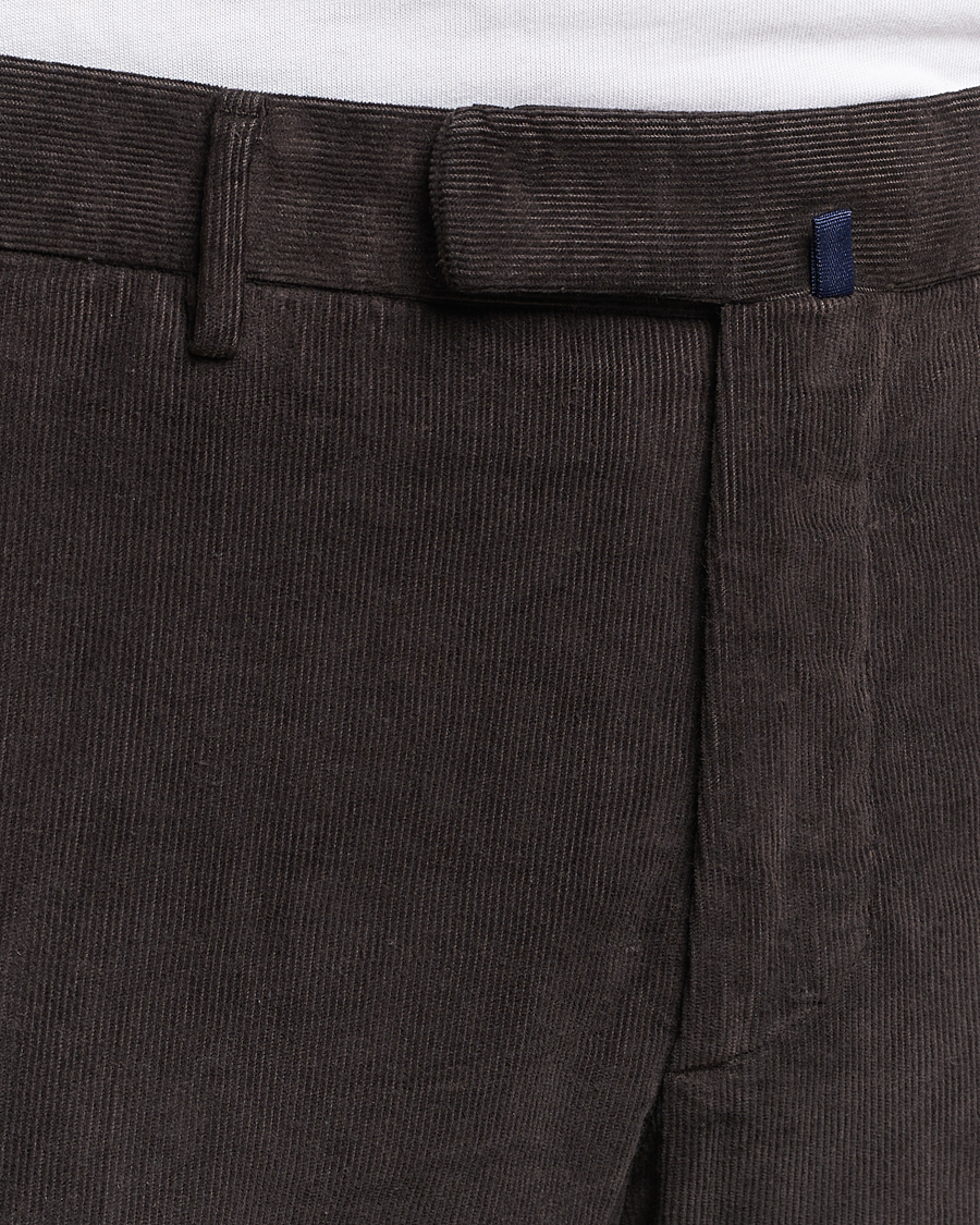 Heren | Broeken | Incotex | Slim Fit Soft Corduroy Trousers Dark Brown