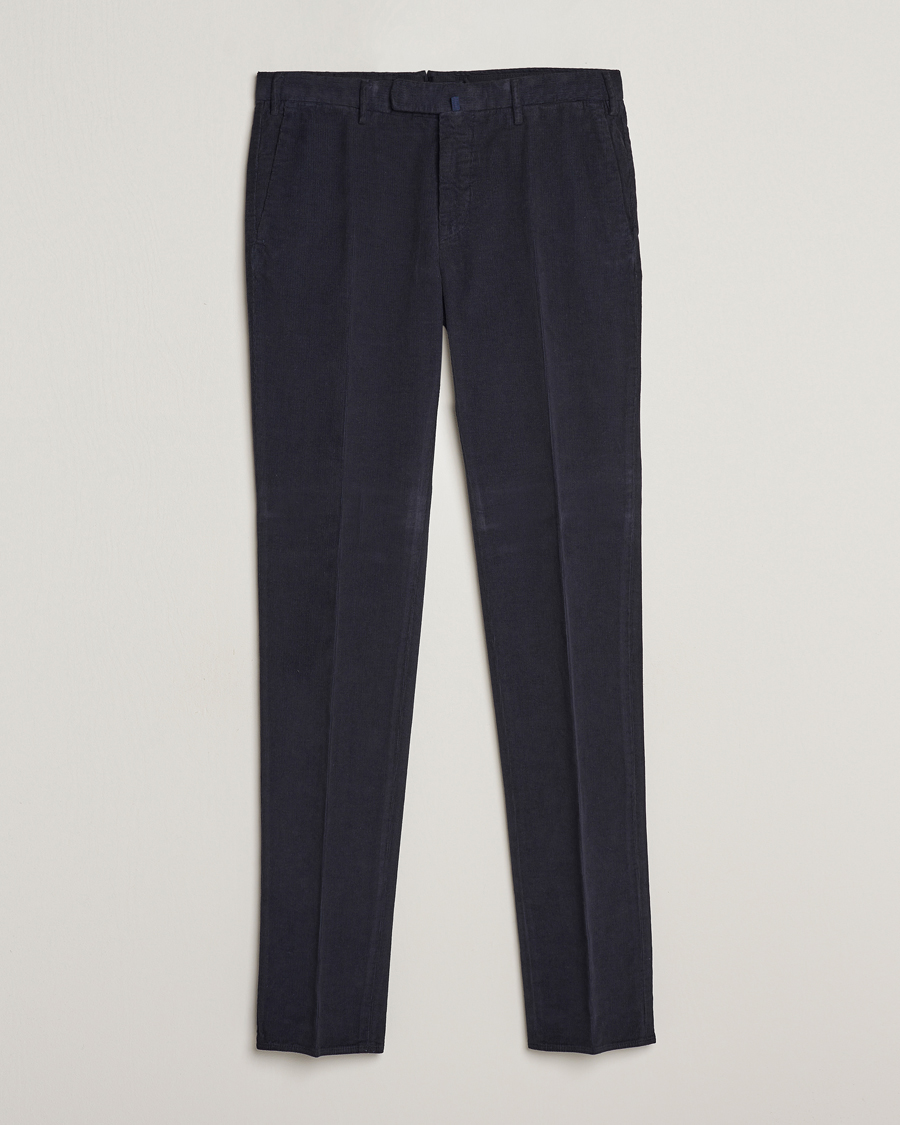 Heren | Broeken | Incotex | Slim Fit Soft Corduroy Trousers Navy