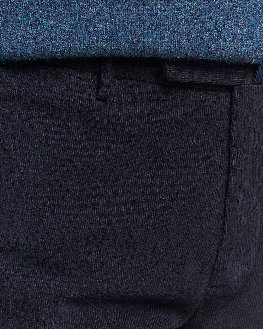 Heren | Broeken | Incotex | Slim Fit Soft Corduroy Trousers Navy