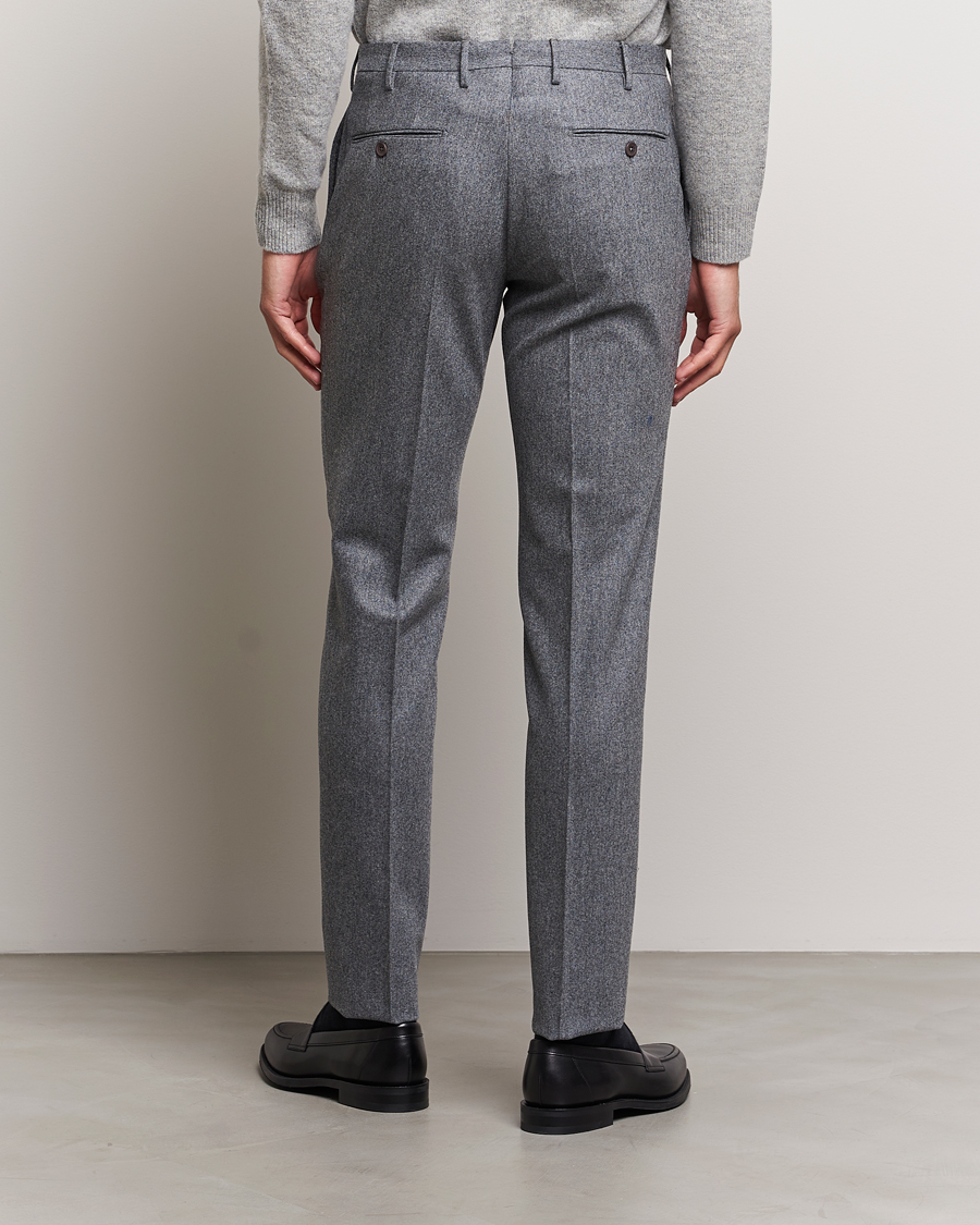 Heren | Broeken | Incotex | Slim Fit Carded Flannel Trousers Grey Melange