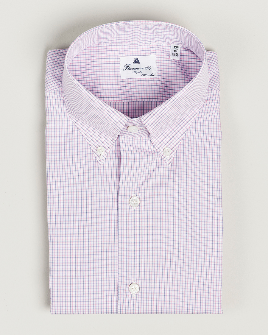 Heren | Zakelijke overhemden | Finamore Napoli | Milano Slim Giza 170 Button Down Shirt Pink