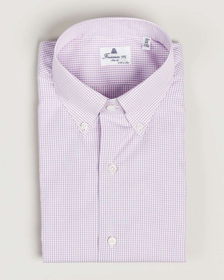 Heren | Overhemden | Finamore Napoli | Milano Slim Giza 170 Button Down Shirt Pink
