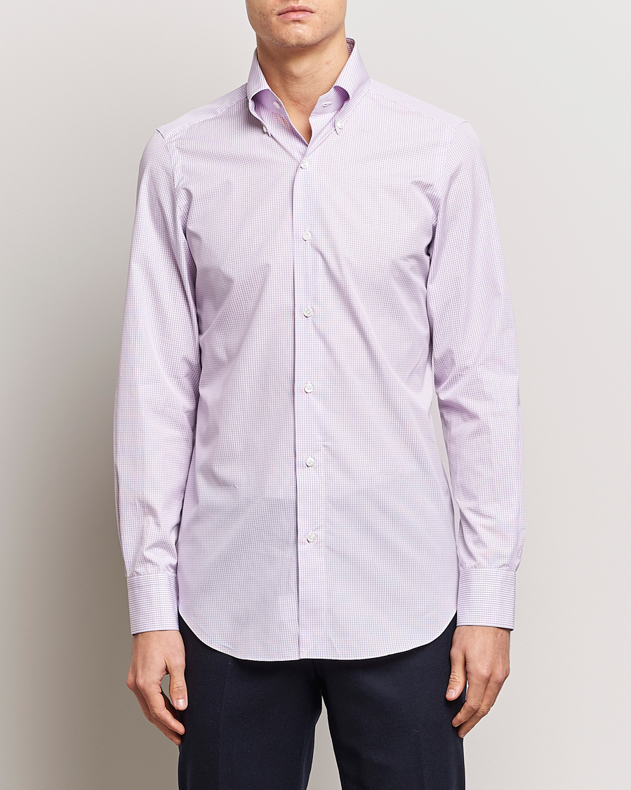 Heren | Overhemden | Finamore Napoli | Milano Slim Giza 170 Button Down Shirt Pink