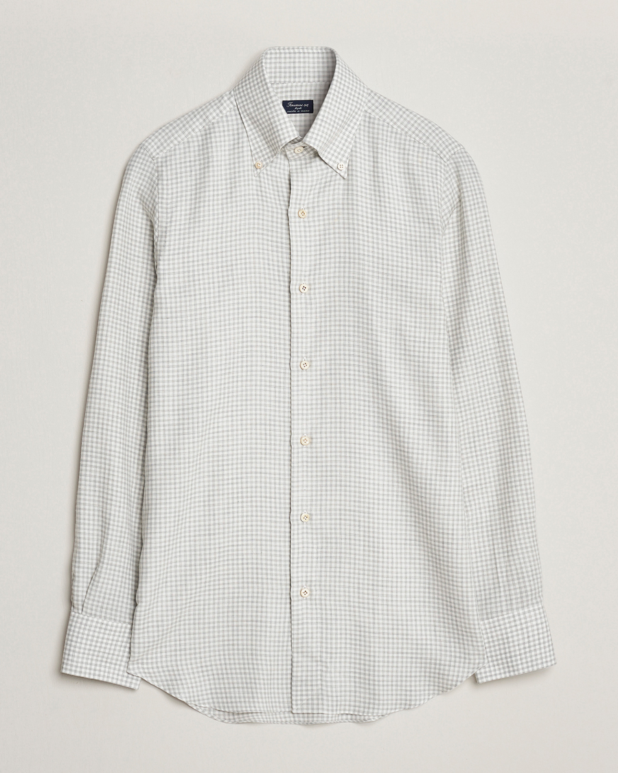 Heren | Overhemden | Finamore Napoli | Milano Slim Cashmere BD Shirt Light Grey
