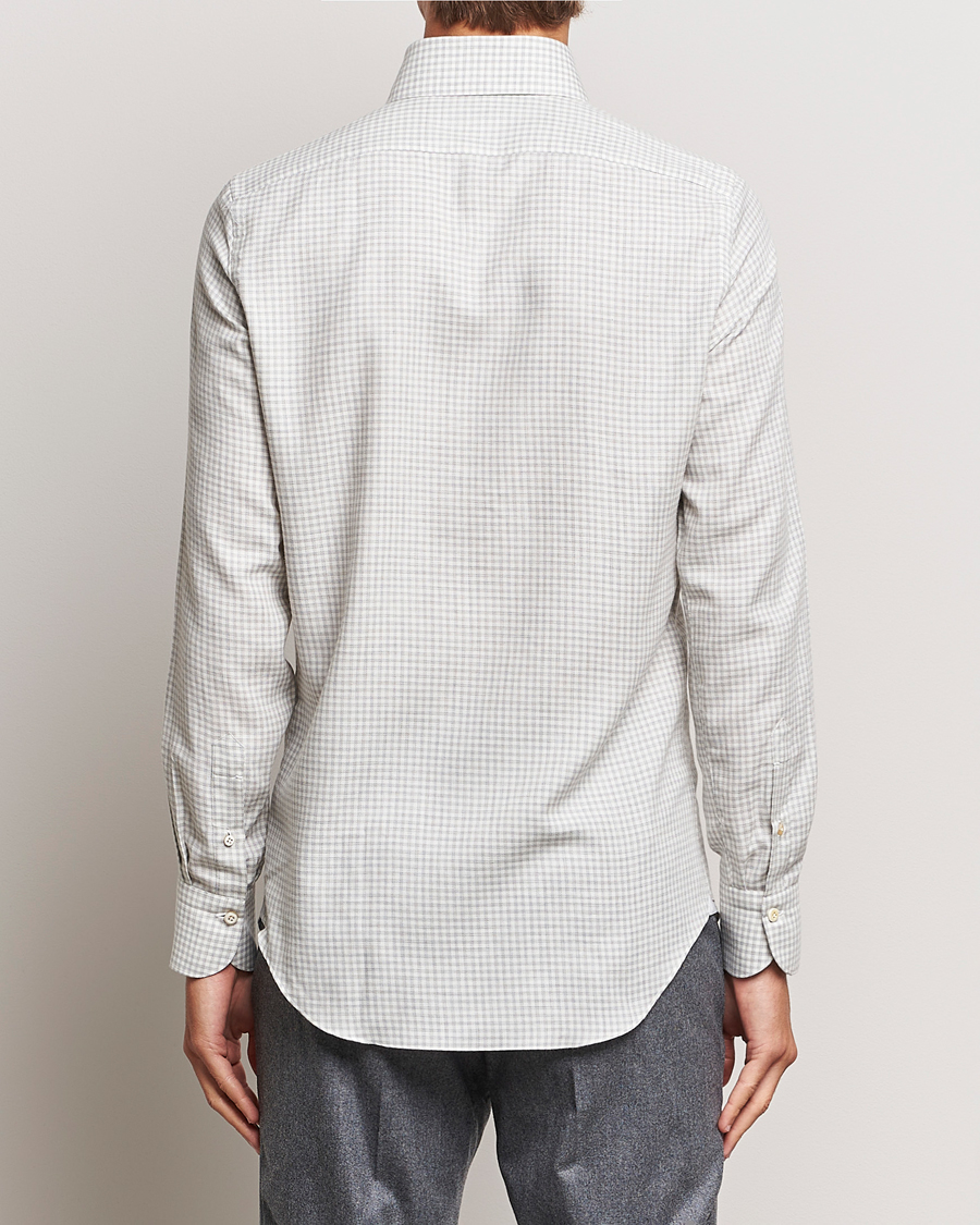 Heren | Overhemden | Finamore Napoli | Milano Slim Cashmere BD Shirt Light Grey